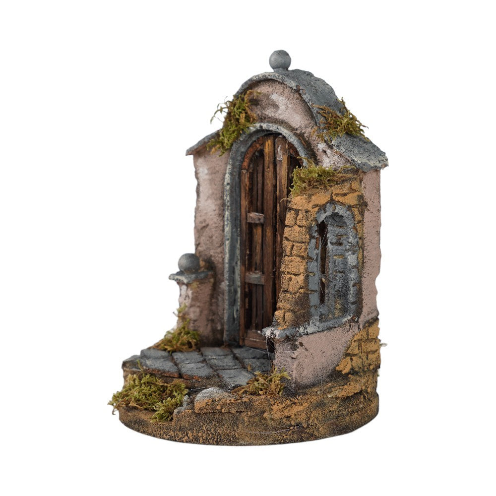 Tempio presepe 20x30 cm per campana in vetro statue 10 cm