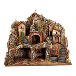 Presepe paesaggistico con fontana e mulino