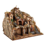 Presepe paesaggistico con fontana e mulino