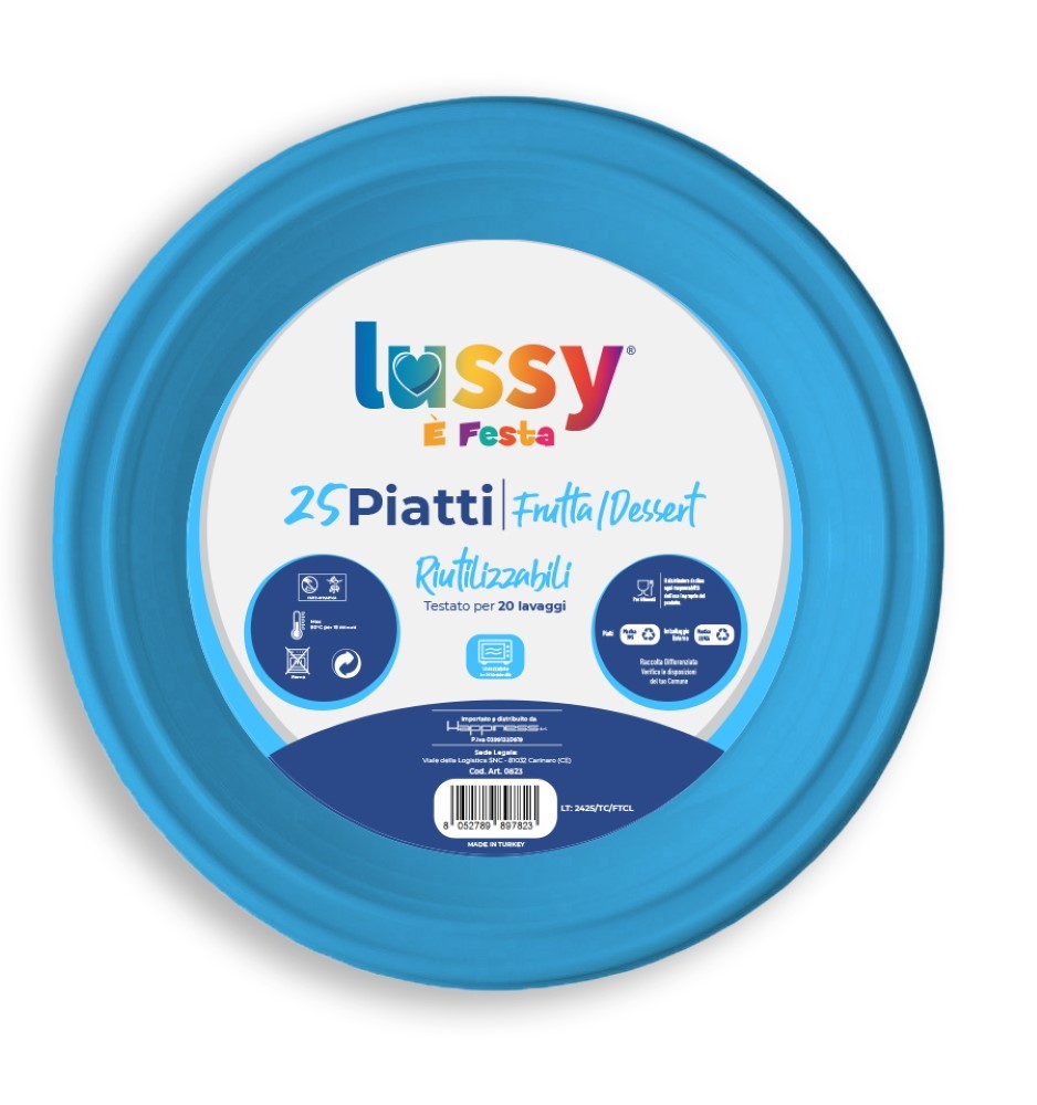 Piatti in plastica 17cm Celeste 25 Pz