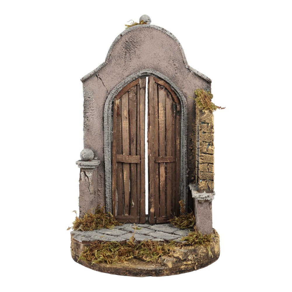 Tempio presepe 25x40 cm per campana in vetro statue 10-12 cm