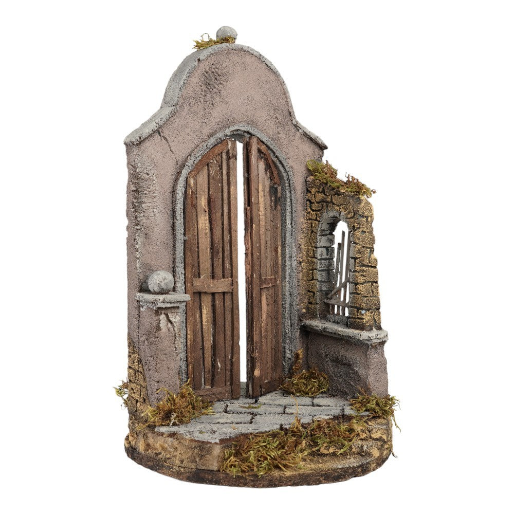 Tempio presepe 25x40 cm per campana in vetro statue 10-12 cm