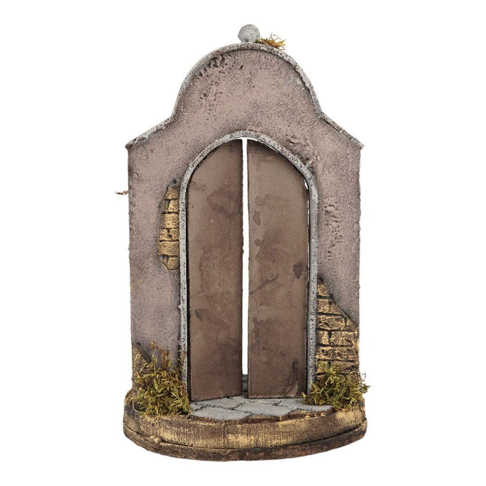 Tempio presepe 25x40 cm per campana in vetro statue 10-12 cm