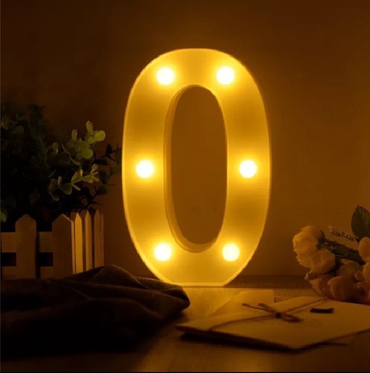 Numero 0 luminoso a led 16cm
