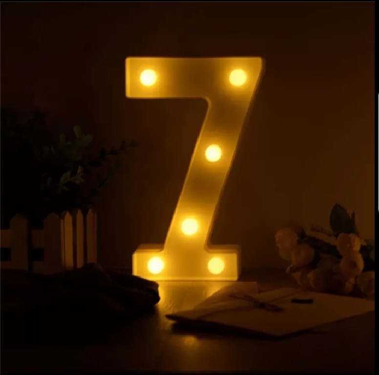 Numero 7 luminosa con luci led 16 cm