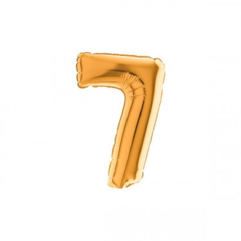 Palloncino mylar numero 7 Oro 14" 35 cm