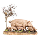 Scrofa con maialini per presepe da 35 cm
