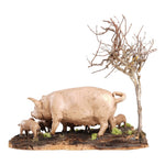 Scrofa con maialini per presepe da 35 cm