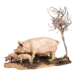 Scrofa con maialini per presepe da 35 cm