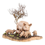 Scrofa con maialini per presepe da 35 cm