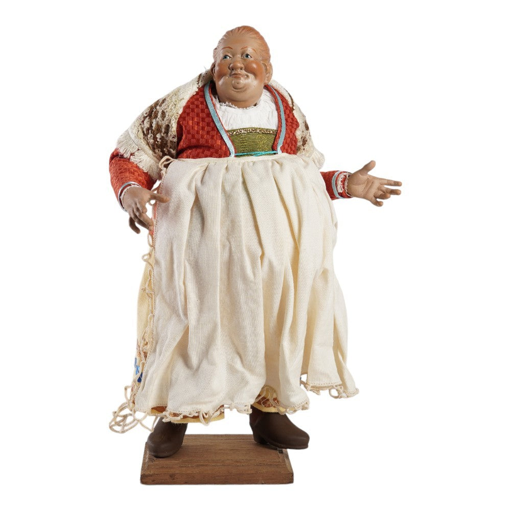 Statuina in terracotta vestita a mano bella 'mbriana cm 30