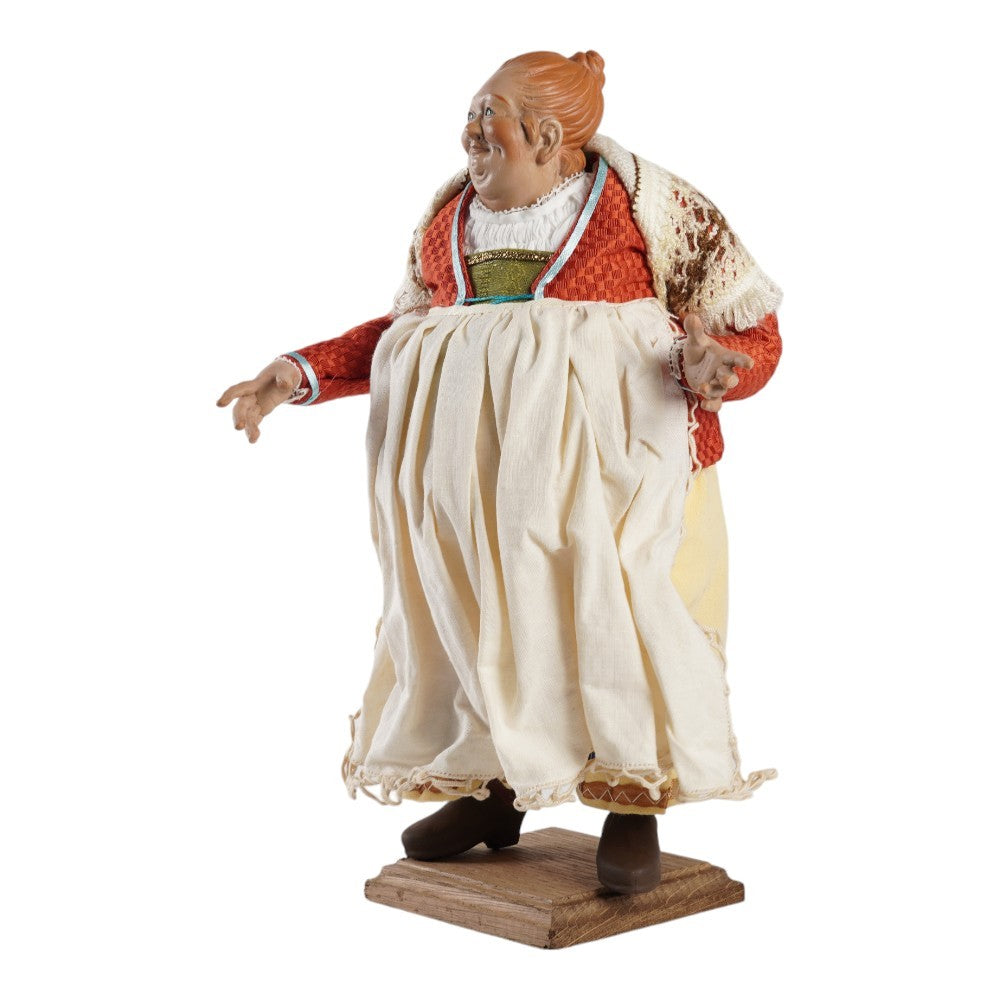 Statuina in terracotta vestita a mano bella 'mbriana cm 30
