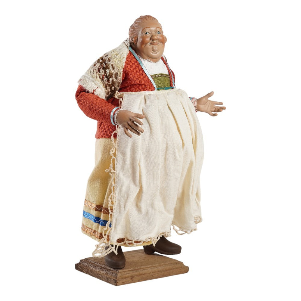 Statuina in terracotta vestita a mano bella 'mbriana cm 30