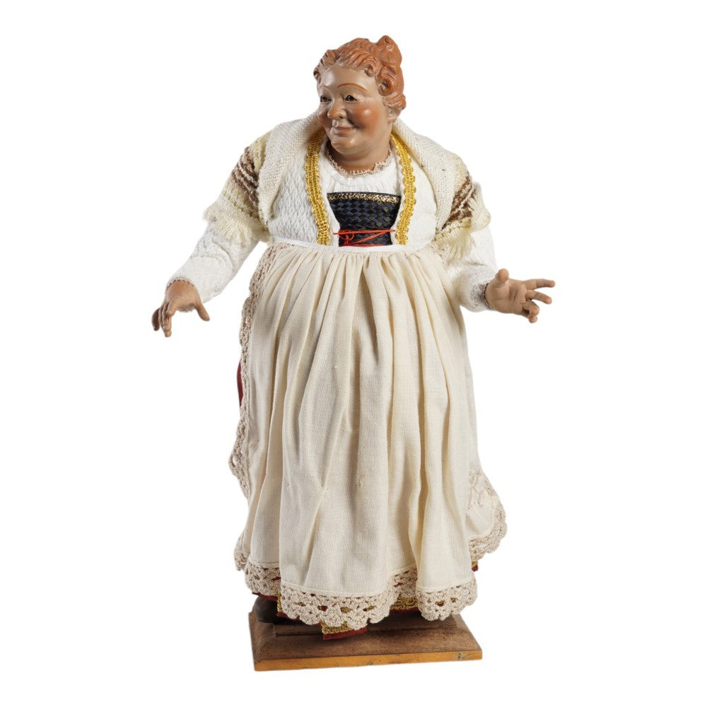 Statuina in terracotta vestita a mano Bella 'mbriana cm 30