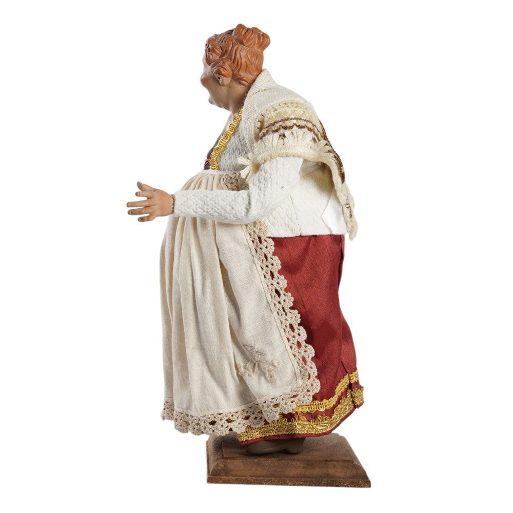 Statuina in terracotta vestita a mano Bella 'mbriana cm 30