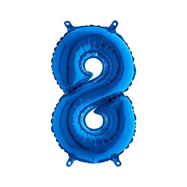 Blue miniloons number 8 (35 cm ) conf 5