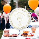 Palloncino in Foil Tondo da 45 cm con Stampa a Tema Comunione Gold Metal