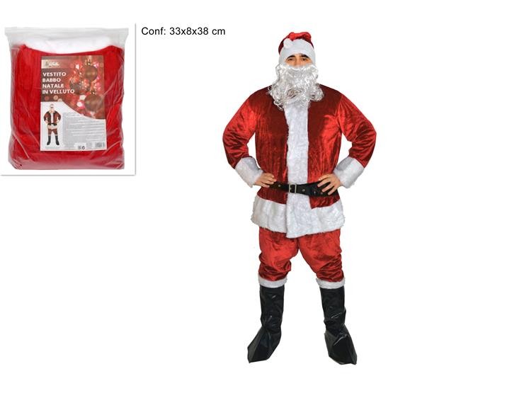 VESTITO BABBO NATALE VELLUTO (F.7.72) PL