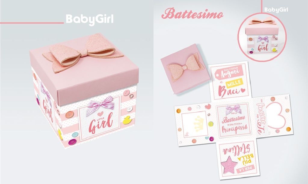 Scatola Skatush Baby Girl per Battesimo