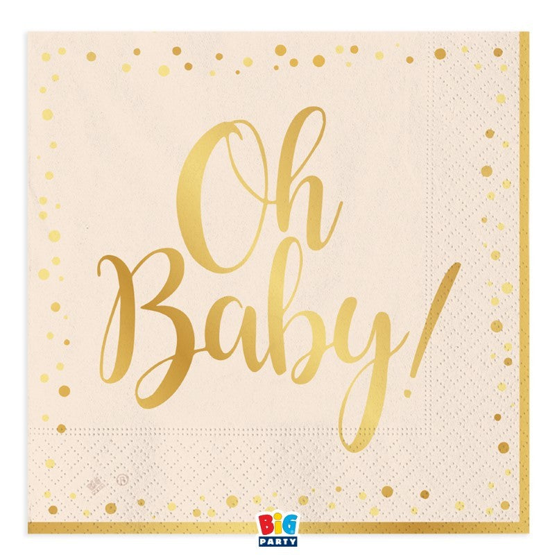 Tovaglioli di carta Oh Baby 33x33cm 16pz