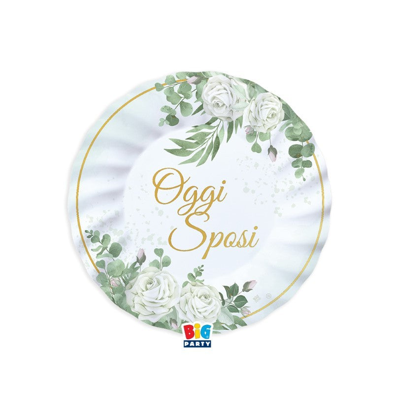 Piatti di carta Oggi sposi Eucalipto 20cm 6pz