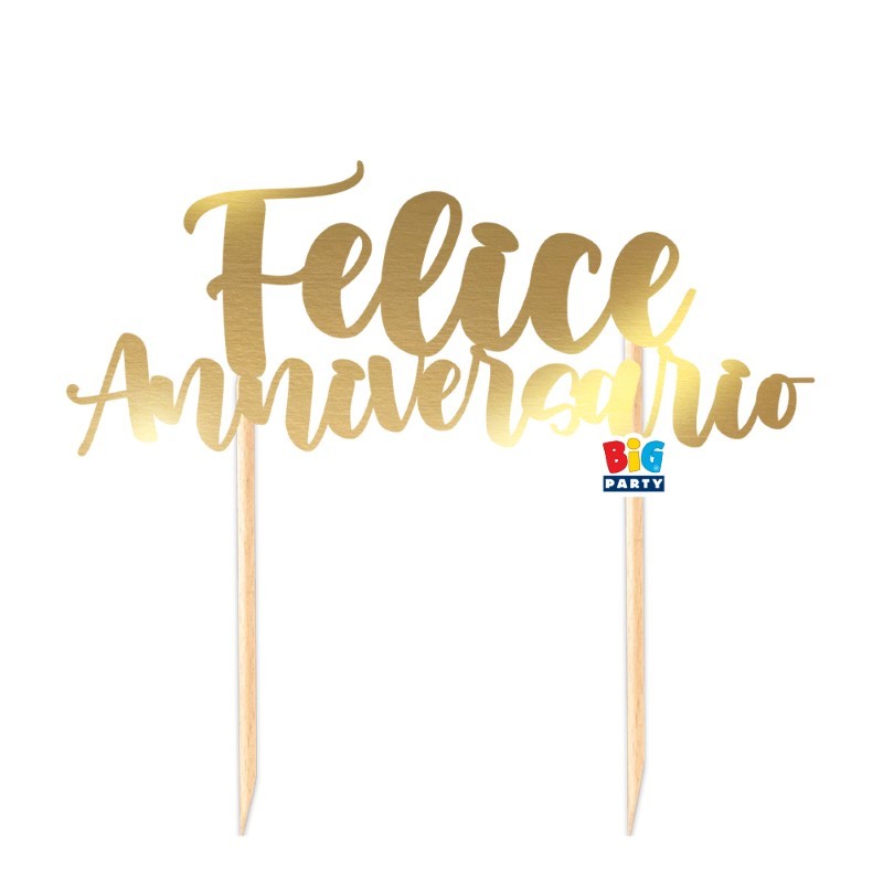 Cake Topper Felice Anniversario 20x20 cm