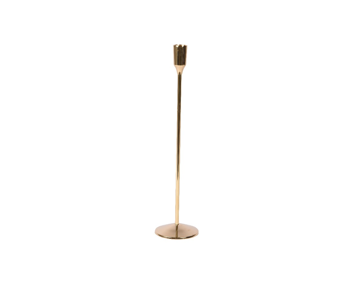 Portacandele in ottone oro H38cm diam 9cm |Kaemingk|
