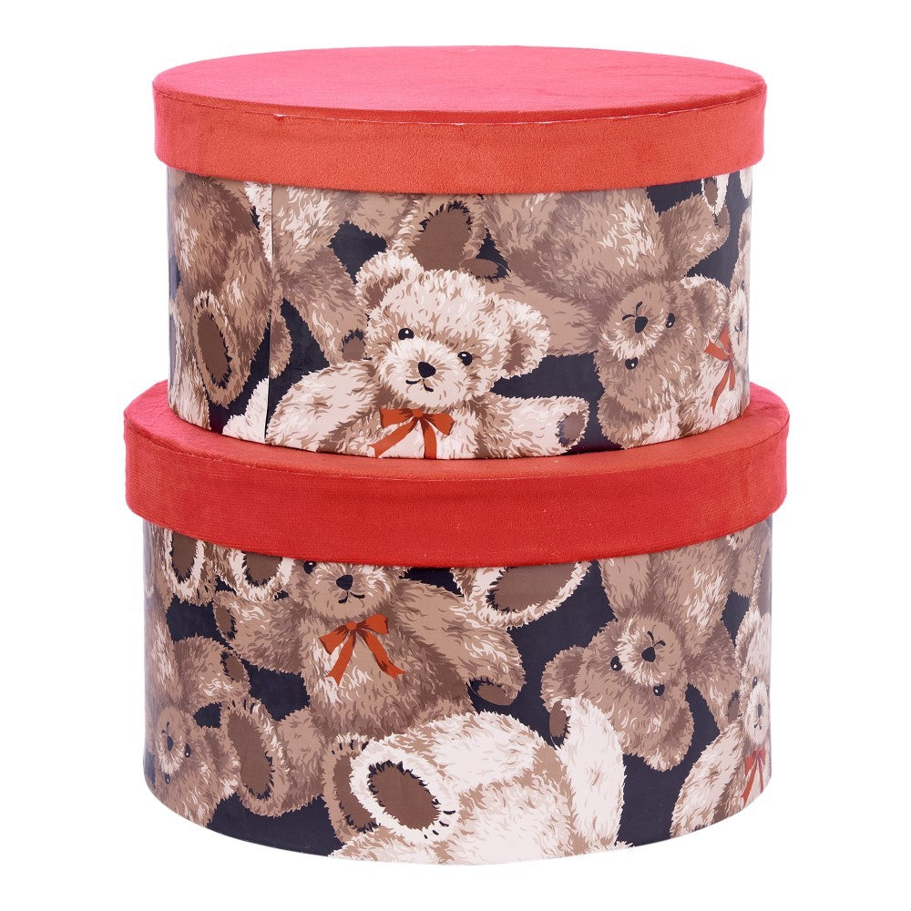 Set 2 scatole velluto tema Teddy Ideale per regali!