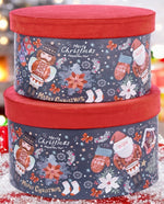 Set 2 Scatole Natalizie in Velluto Babbo Natale e Schiaccianoci