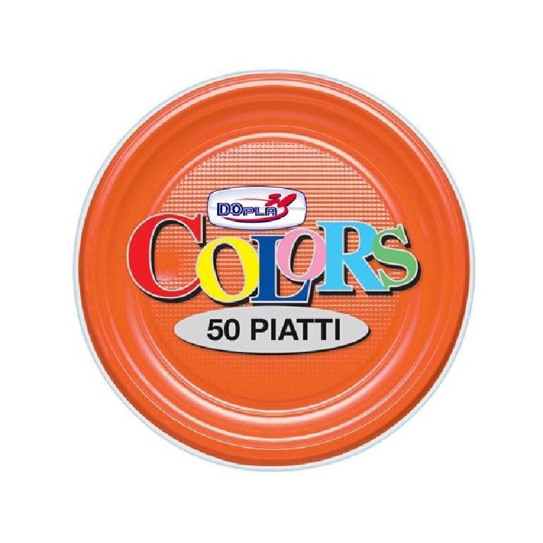 50 PIATTI PLASTICA CM 17 ARANCIO