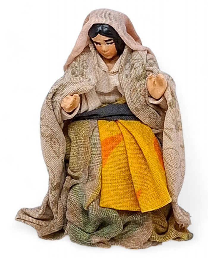 Statuetta Donna Seduta in Terracotta 8 cm - Artigianale