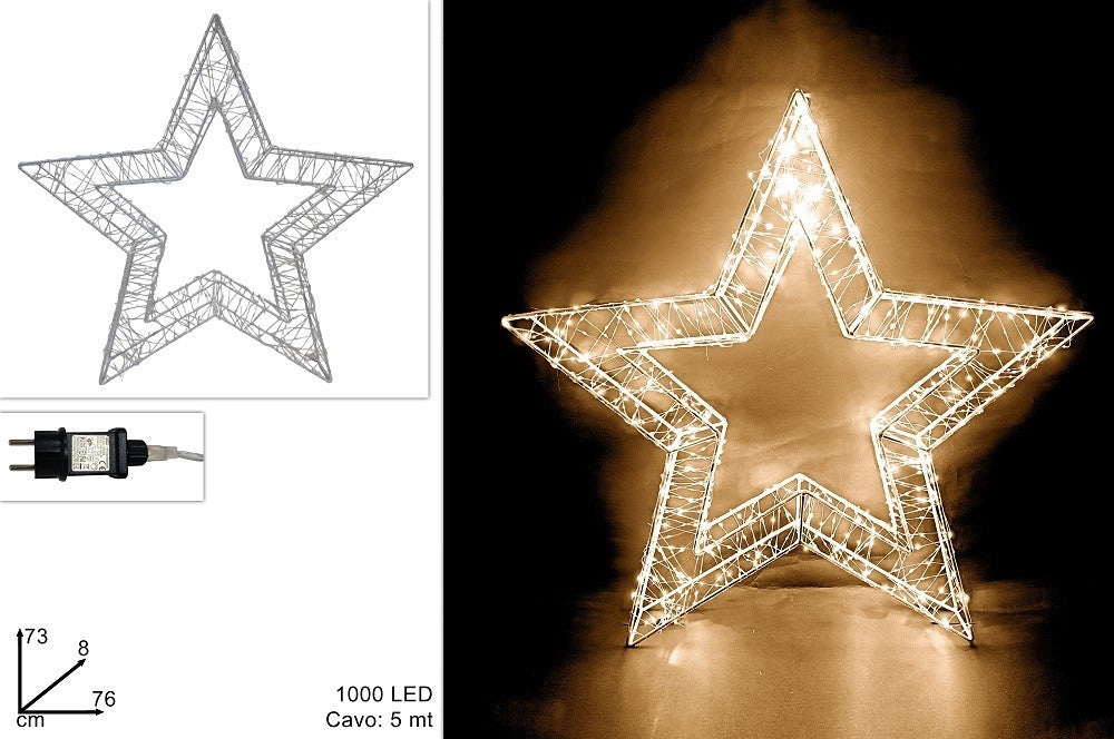 STELLA LUMINOSA 76CM 1000LED BIANCO CALD