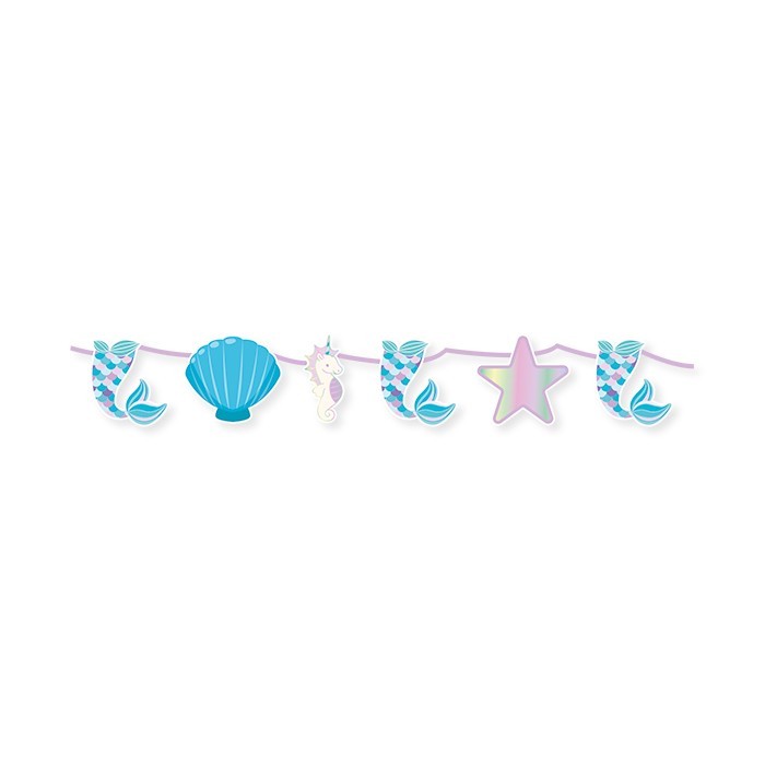 Festone Maxi tema Sirena Mermaid 4 Mt