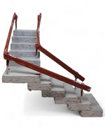 Scala con gradni e pianerottolo svolta a destra cm 5x5 larghezza gradini 1 cm