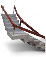 Scala con gradni e pianerottolo svolta a destra cm 5x5 larghezza gradini 1 cm