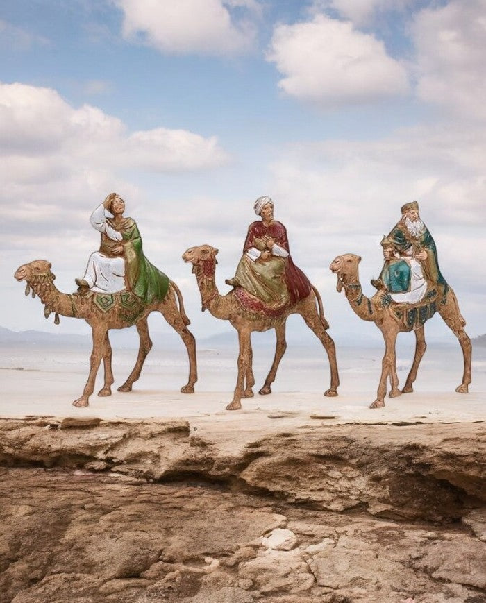 statuette Tre Re magi a cammello serie cm 8 Landi
