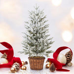 Pinetto White Scotch 80 cm floccato con cesta in legno