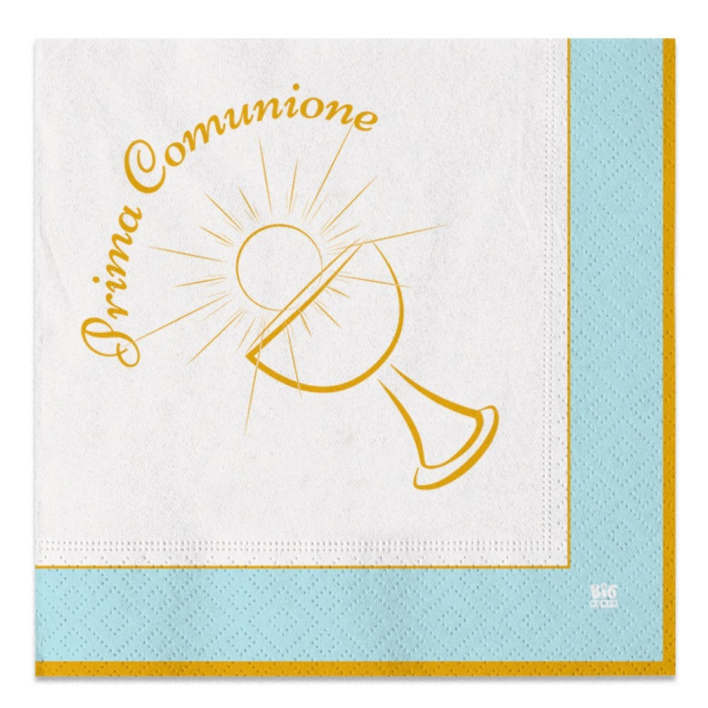 Tovaglioli di carta 33x33 Comunione Chic Celeste 20pz