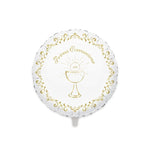 Palloncino in Foil Tondo da 45 cm con Stampa a Tema Comunione Gold Metal