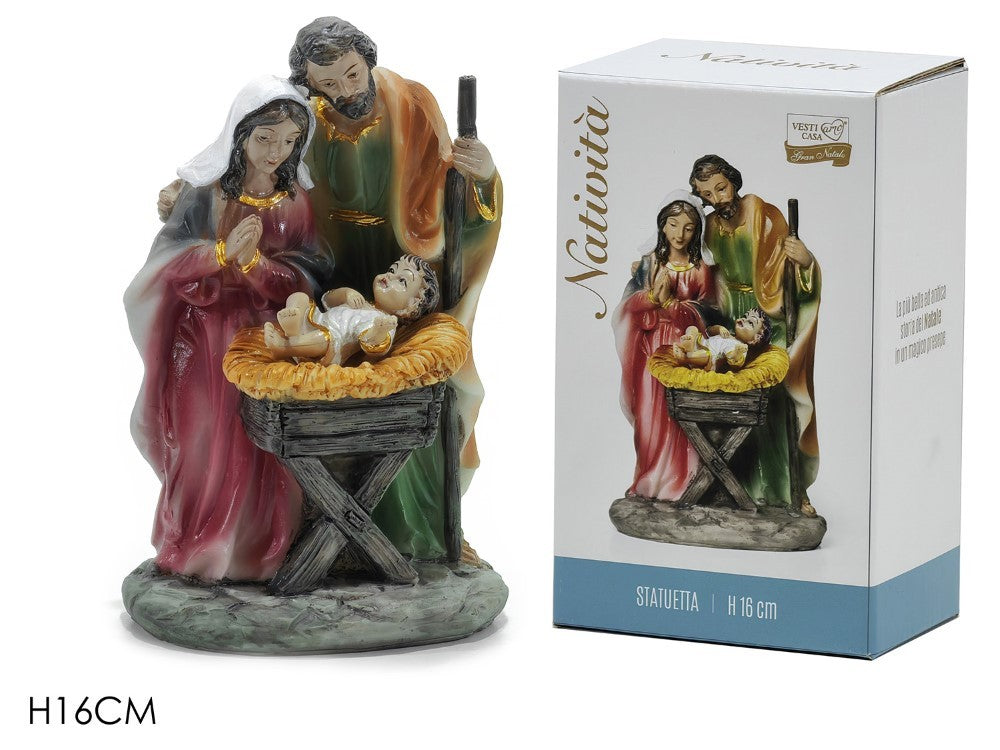 Set Natività H16 cm in resina presepe classico tradizionale