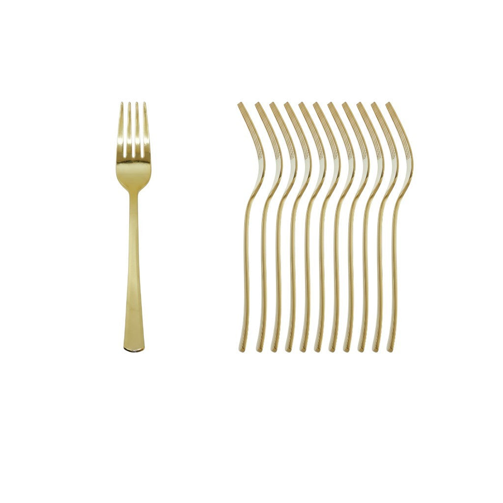 Set 12 forchette oro monouso