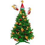 puntale a forma di slitta di Babbo Natale con renne con movimento, luce e musica