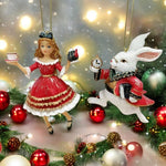 vetur | Statuine per Albero di Natale Alice e Bian Coniglio - 13 cm confezione 1 pz