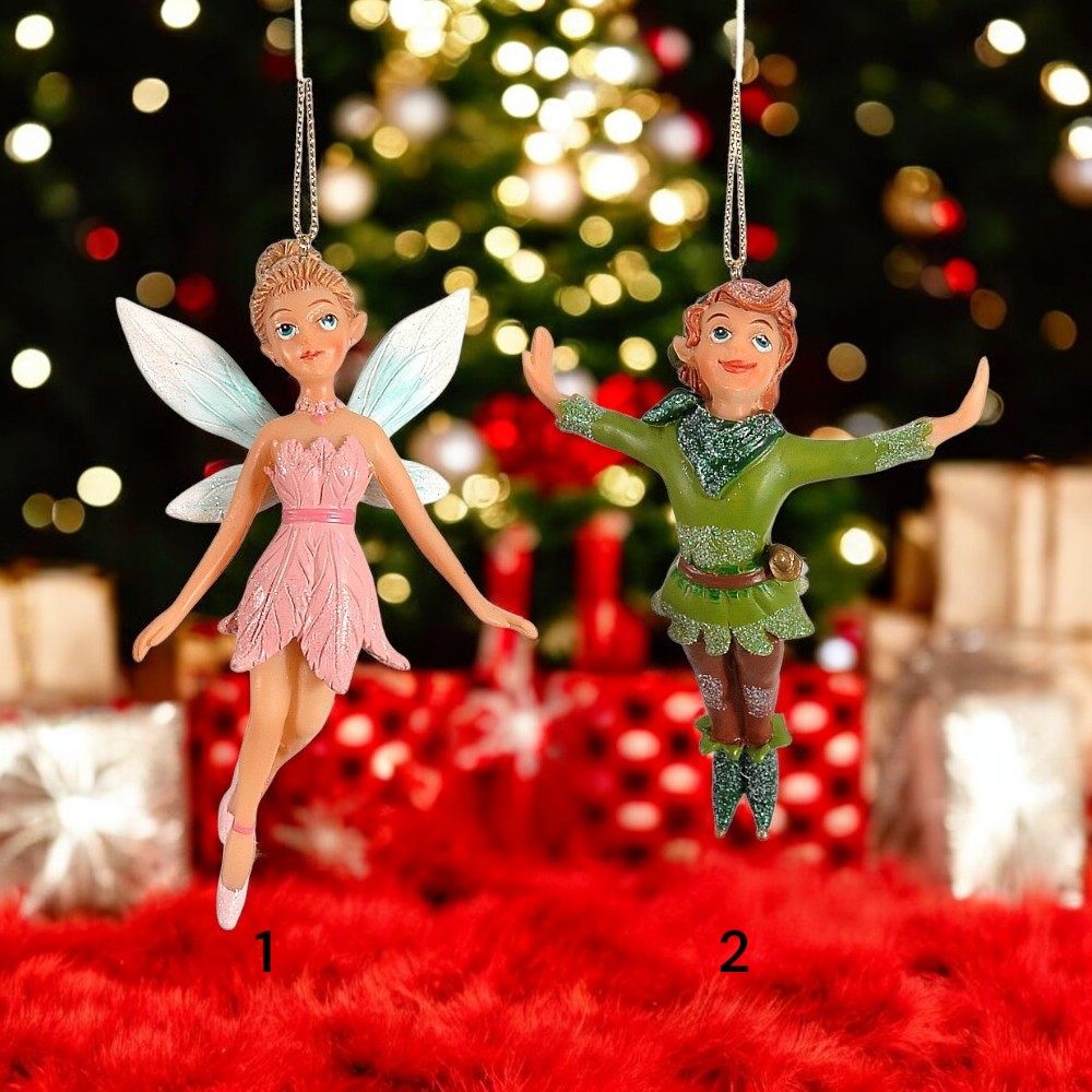 Vetur | Statuine per Albero di Natale: Campanellino e Peter Pan