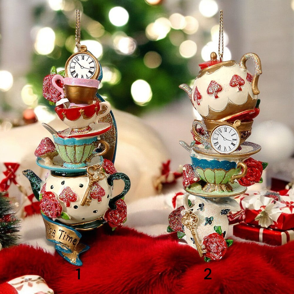 vetur | Pendente per albero di Natale Alice - Tazze e orologi 12 cm 1 pz