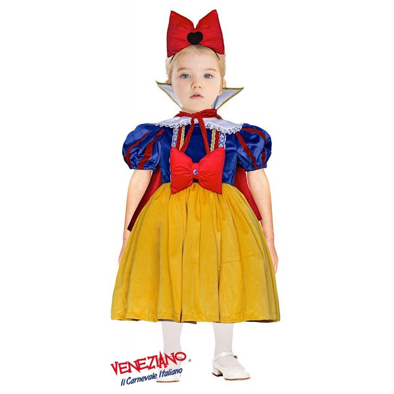 Costume di Carnevale Reginetta dei Boschi in velluto bambina 3-24 mesi