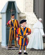 Costume vestito di carnevale Guardia Svizzera bambino da 0 a 3 anni