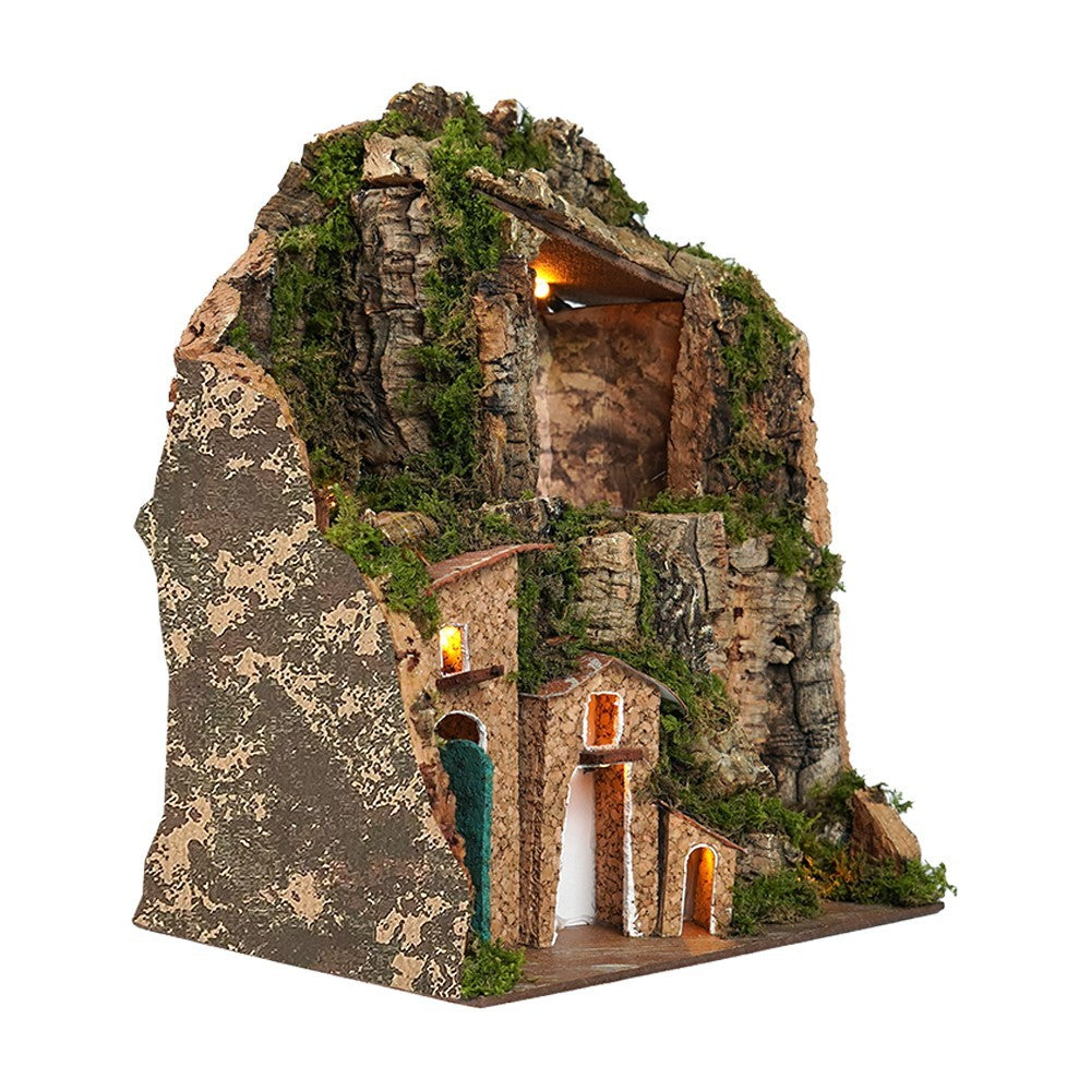 Presepe a collinetta con capanna 20X15X26