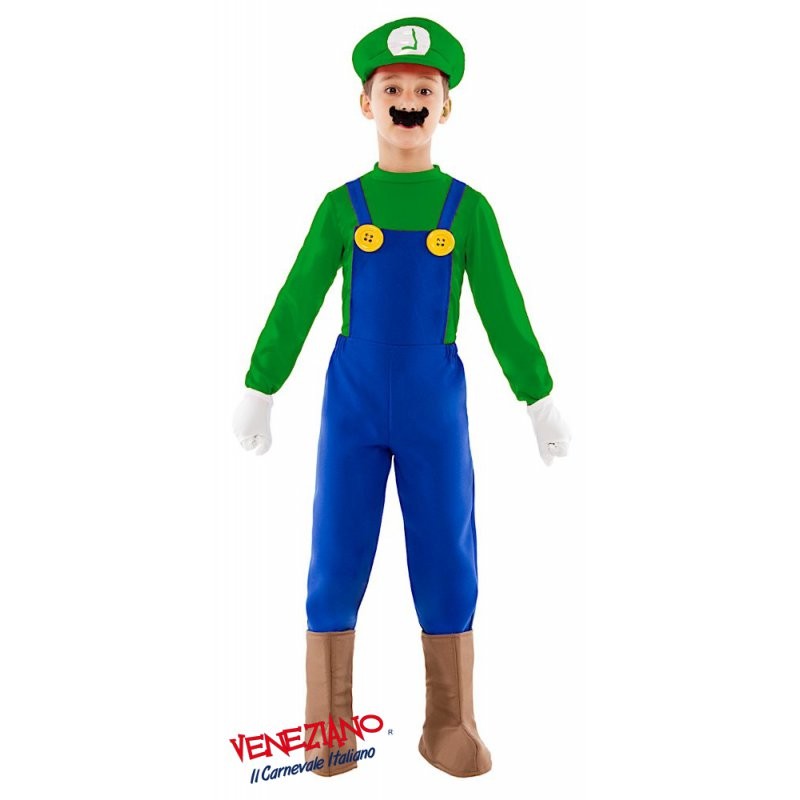Costume di carnevale Luigi Bambino 4-6 Anni | Ispirato a Mario Bros | Veneziano