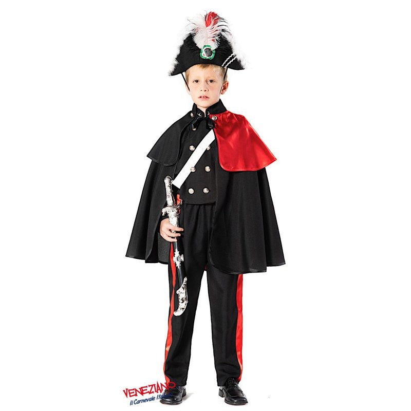 Costume vestito di carnevale Carabiniere alta uniforme da 7 a 10 anni
